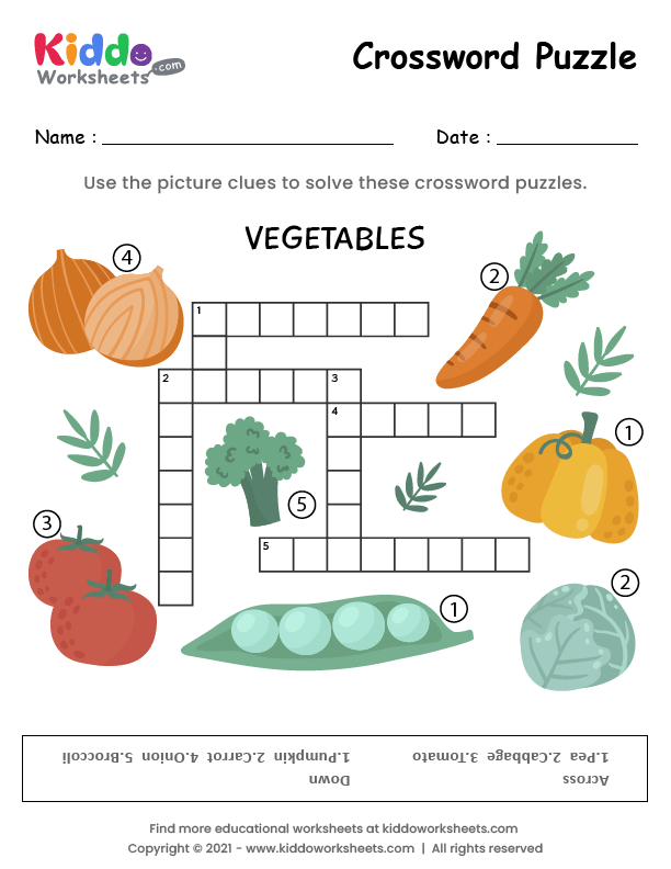 Free Printable Puzzle Vegetables Worksheet Kiddoworksheets, 52 OFF