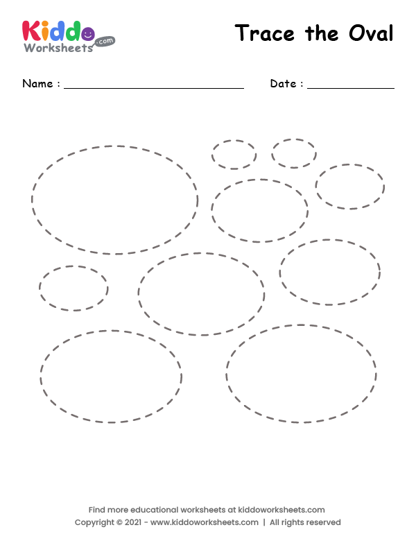 Free Printable Tracing Shape Oval Worksheet - kiddoworksheets