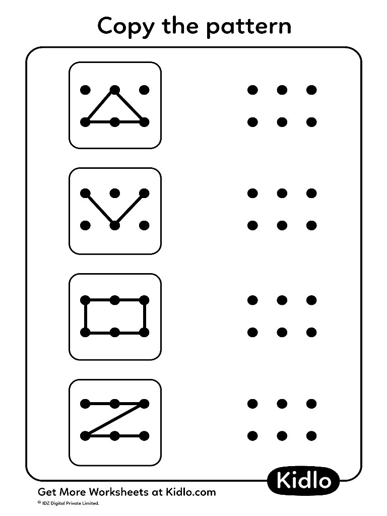 Copy The Patterns 6 Dots Pattern Worksheet 04