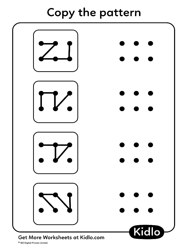 Copy The Patterns 6 Dots Pattern Worksheet 06