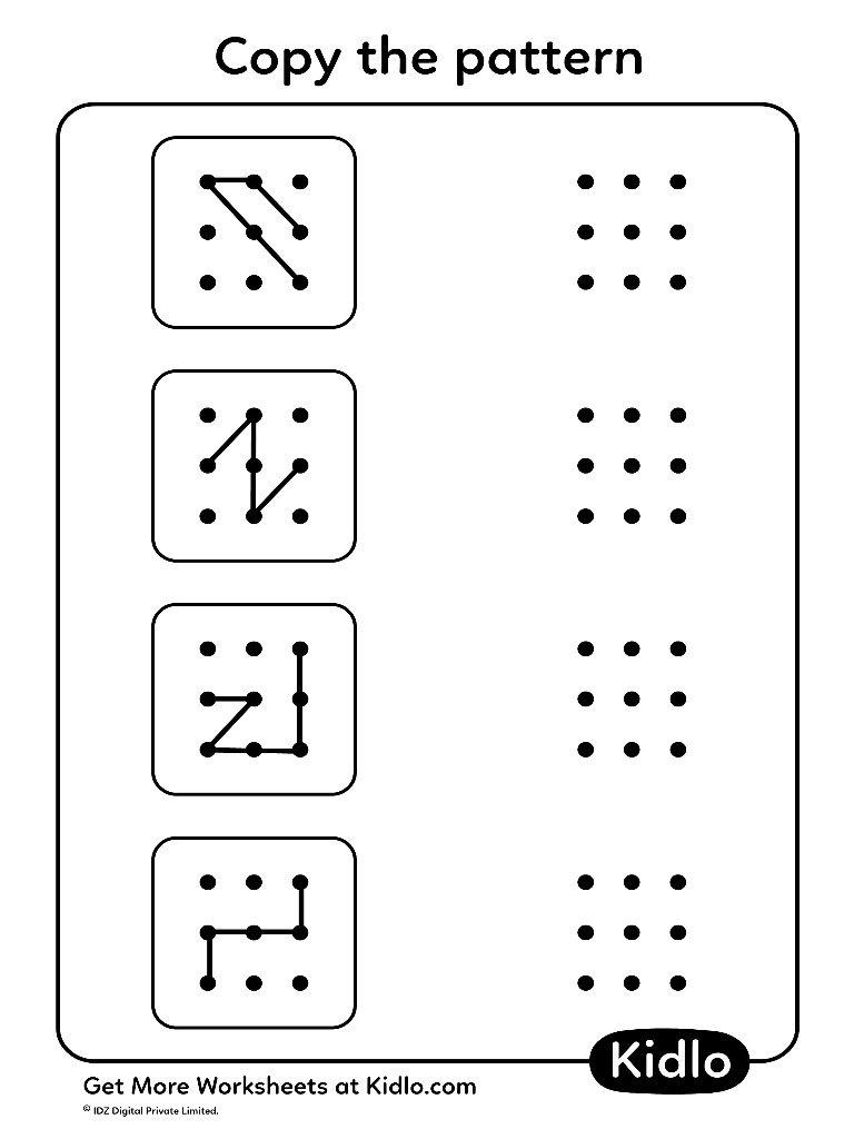 Copy The Patterns 9 Dots Pattern Worksheet 03