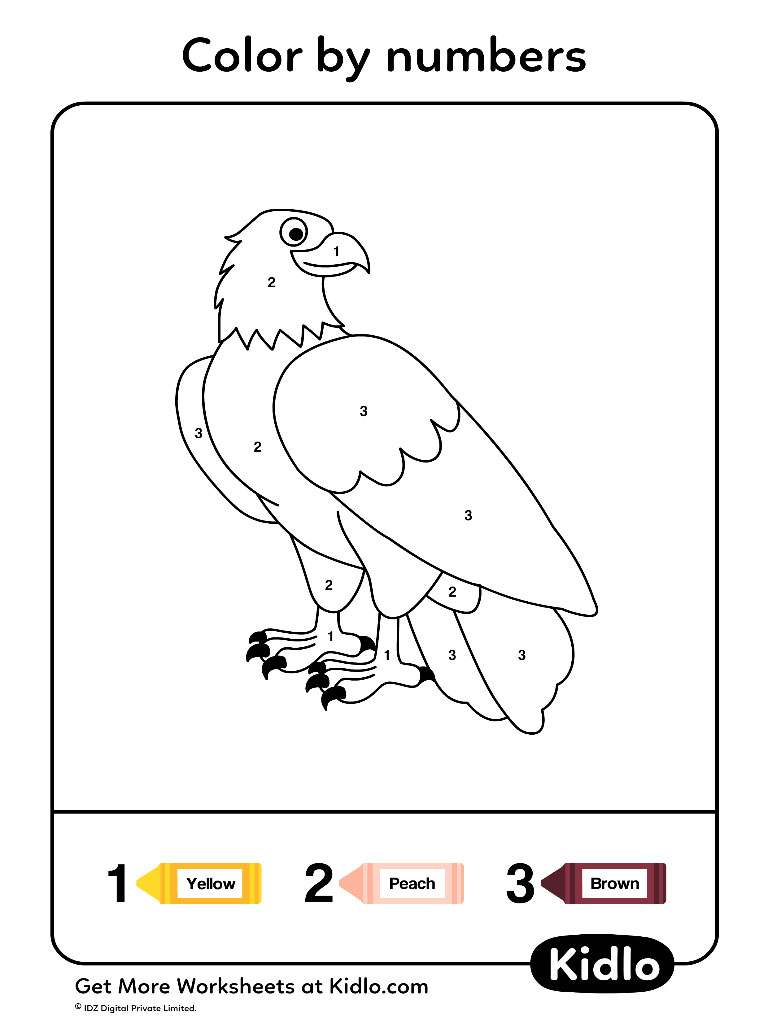 Color By Numbers Birds Worksheet 07
