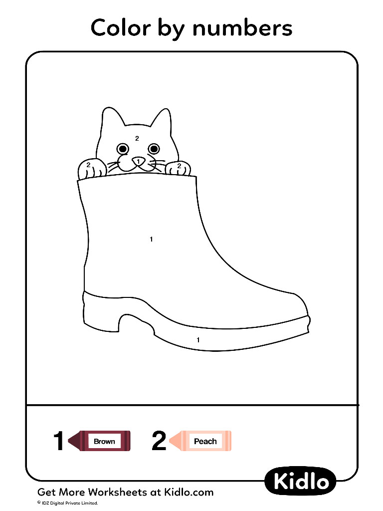 Color By Numbers Cats Worksheet 01