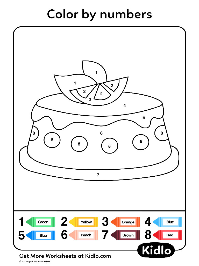 Color By Numbers Cakes Worksheet 09