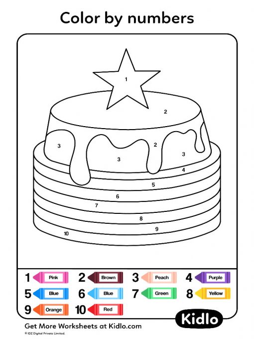 Color By Numbers Cakes Worksheet 10