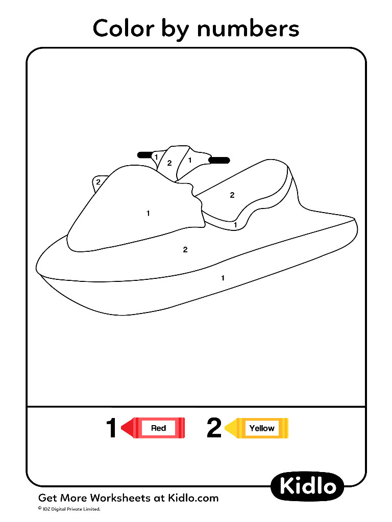 Color By Numbers Cars Worksheet 04