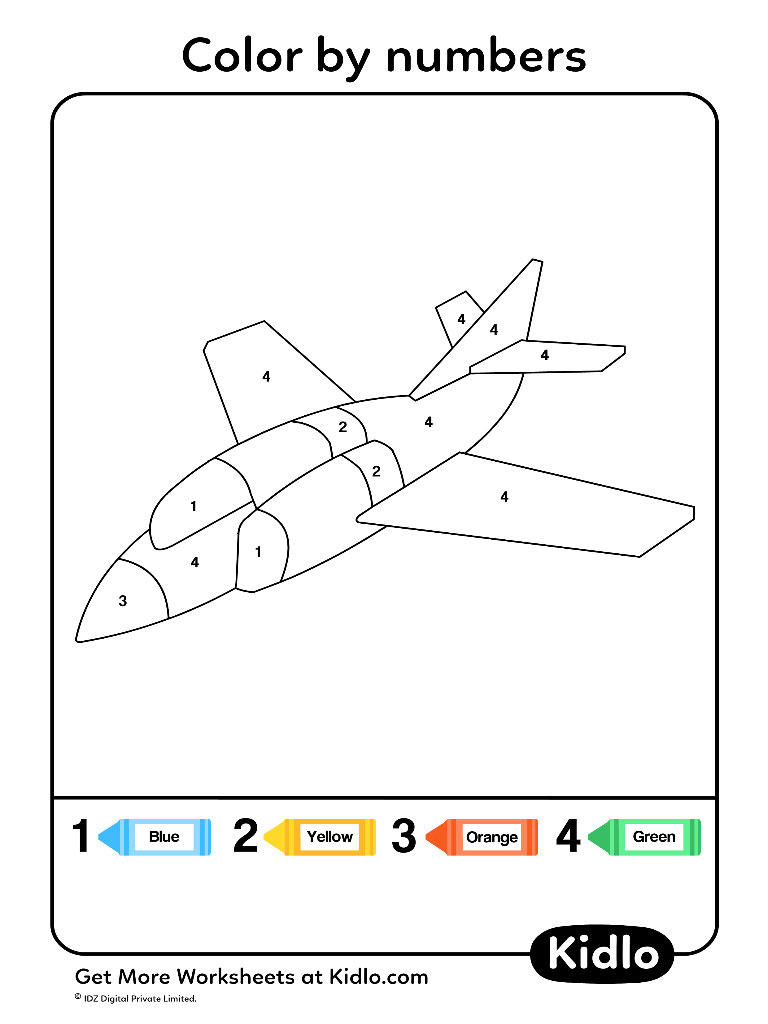 Color By Numbers - Cars Worksheet #41 - Kidlo.com