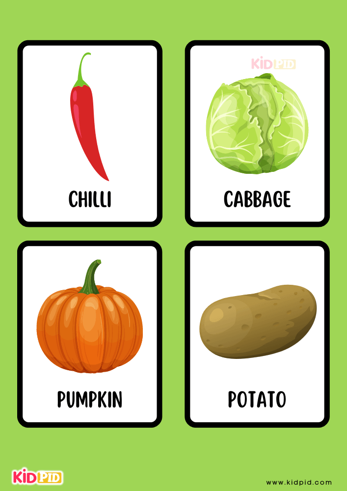Vegetables Flashcards Kidpid