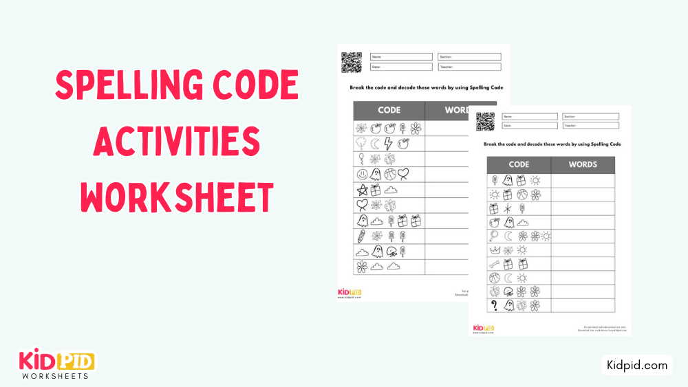 Spelling Code Activities Worksheet Kidpid