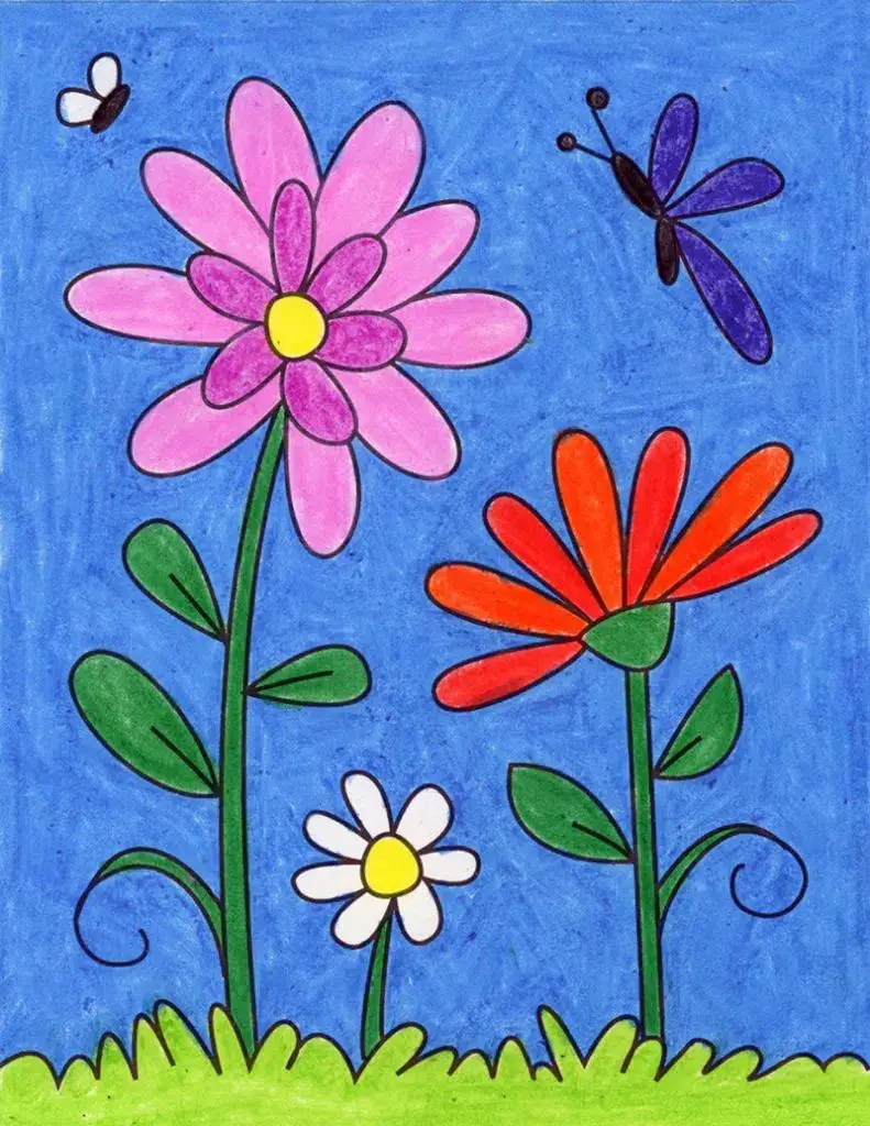 Easy Flower Drawing & Painting Ideas for Kids Kids Art & Craft