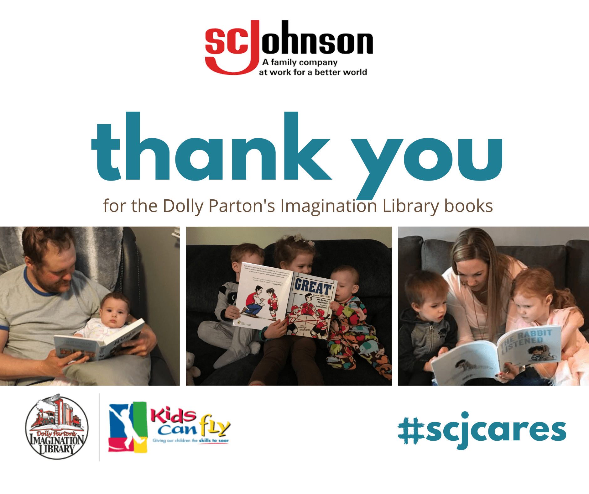 Dolly Parton’s Imagination Library Receives 150,000 Grant from SC Johnson Kids Can Fly