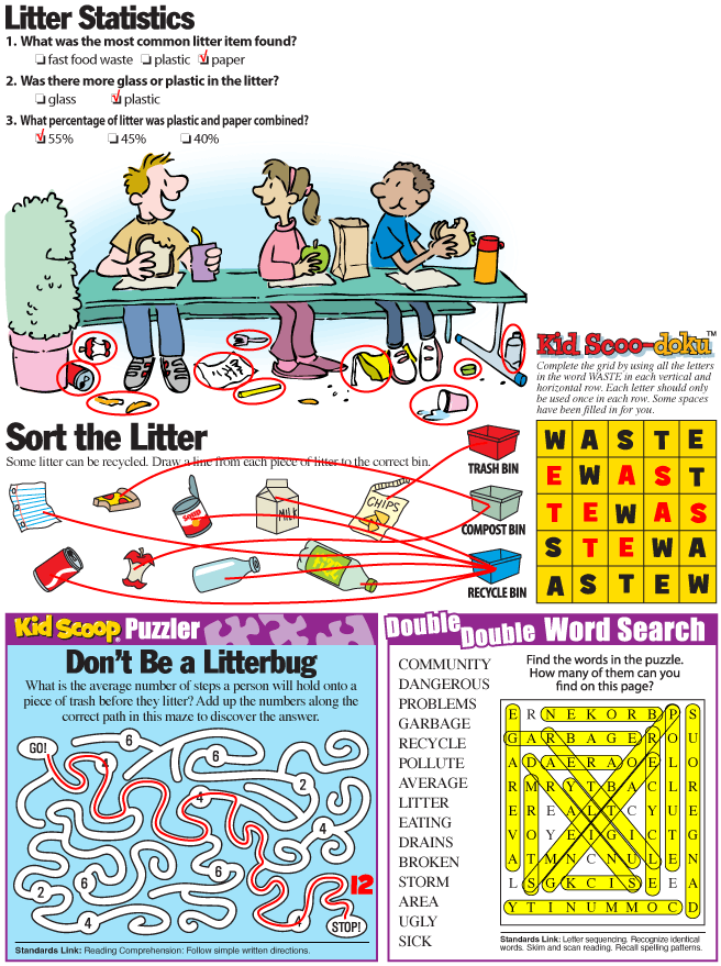 Solutions for 3839 Let’s Stop Littering Kid Scoop