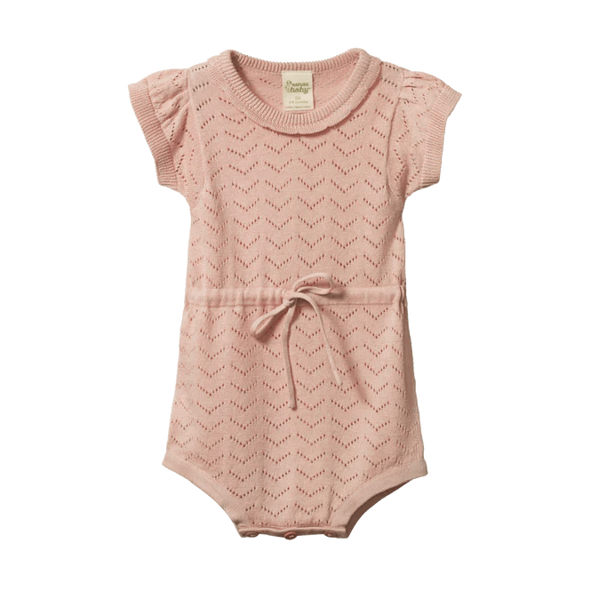 Nature Baby Lottie Suit Rose Bud Pointelle in Pink Kids of Eltham