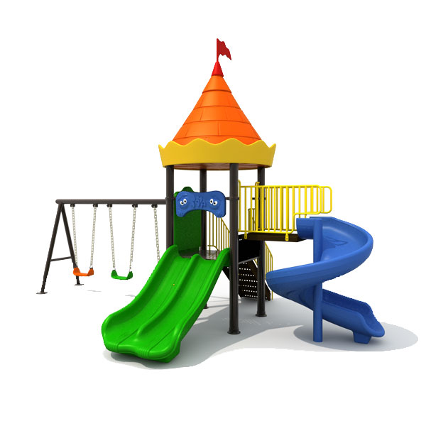 New Arrival Commercial Plastic Kids Play Equipment with Swing Sets