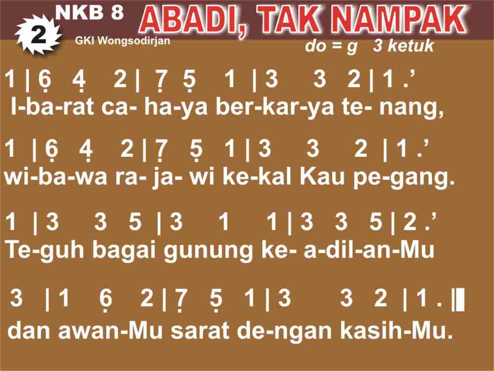 NKB 008 ABADI, TAK NAMPAK