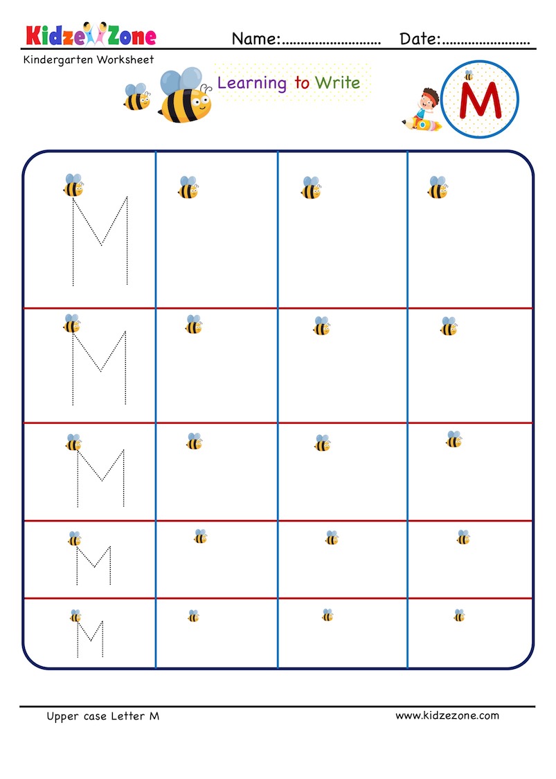 So let's learn how to write letters in english! Kindergarten Letter Writing In Blank Space Letter M Kidzezone