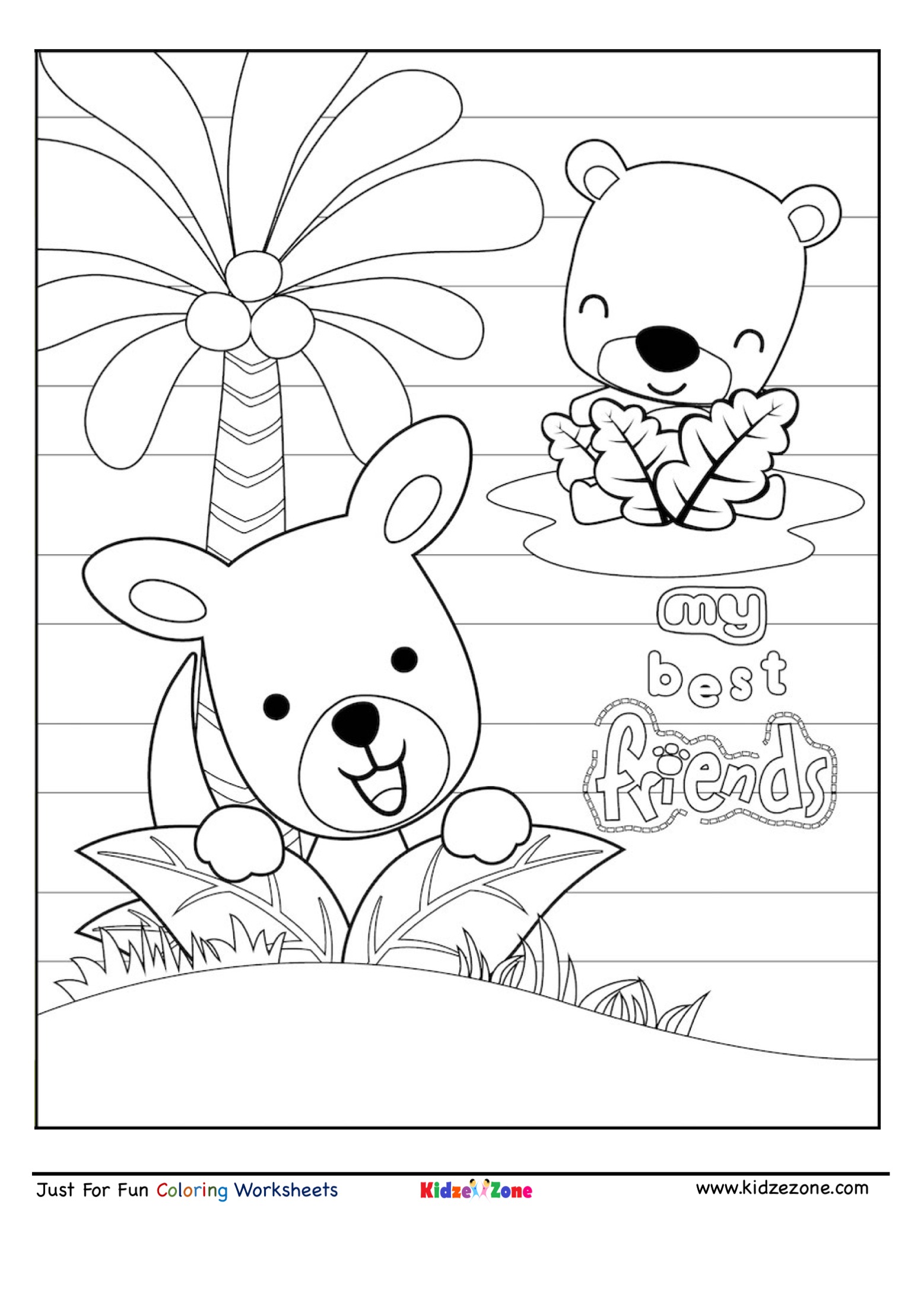 Best bear friends coloring page KidzeZone