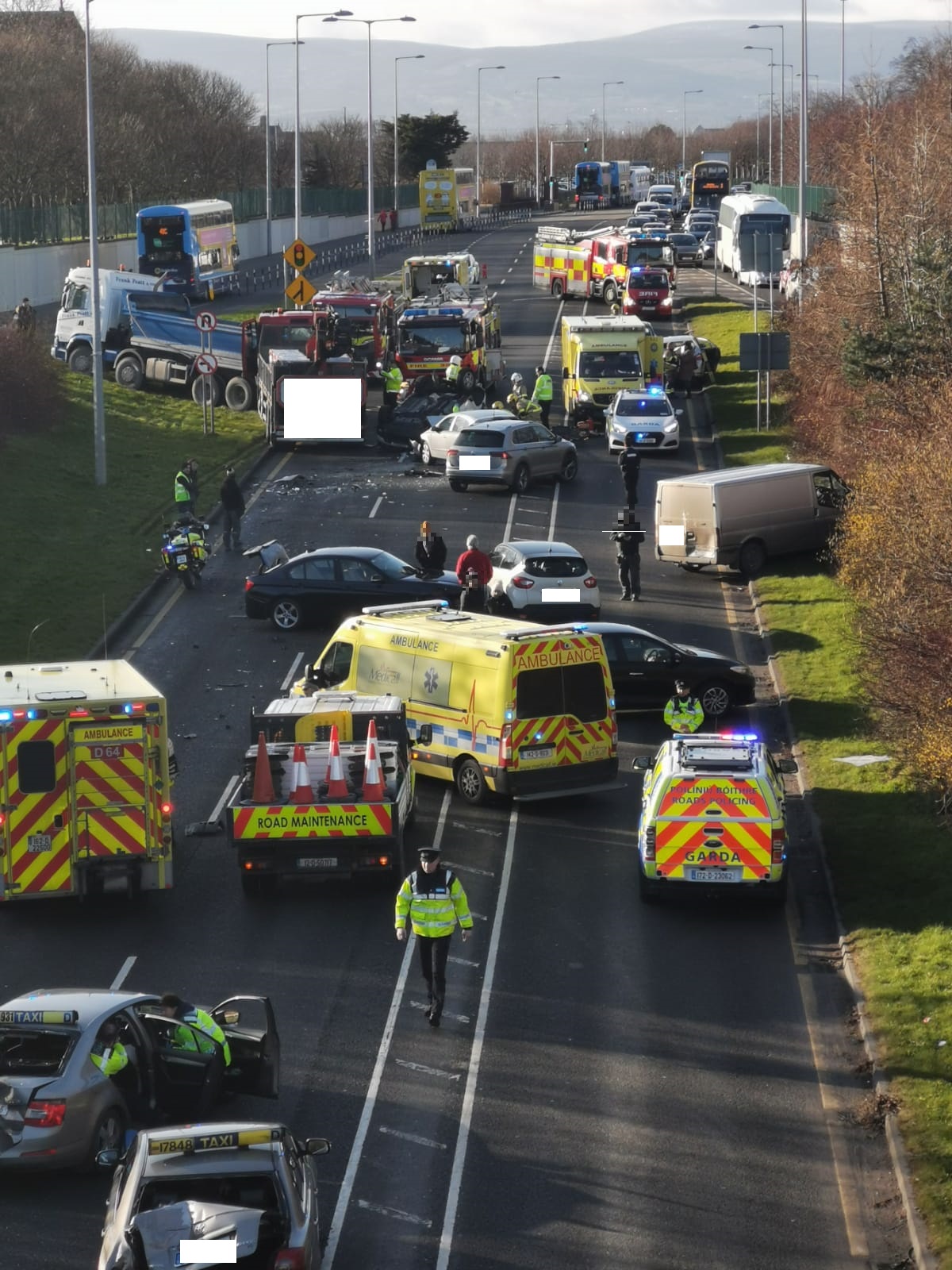 TRAFFIC Emergency services respond to 7vehicle crash near M50 and