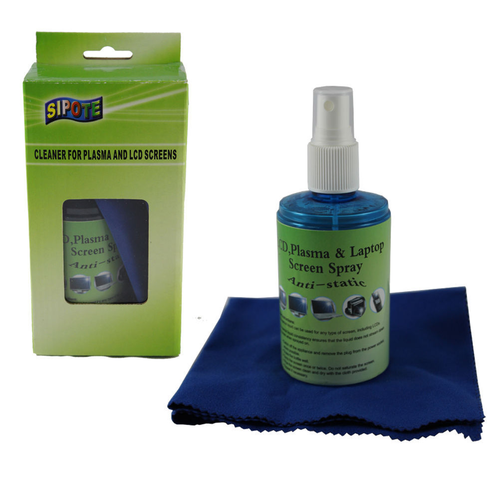 LCD Plasma Screen Cleaner 200ml Fluid plus 30 x 30 cm anti static cloth Killa