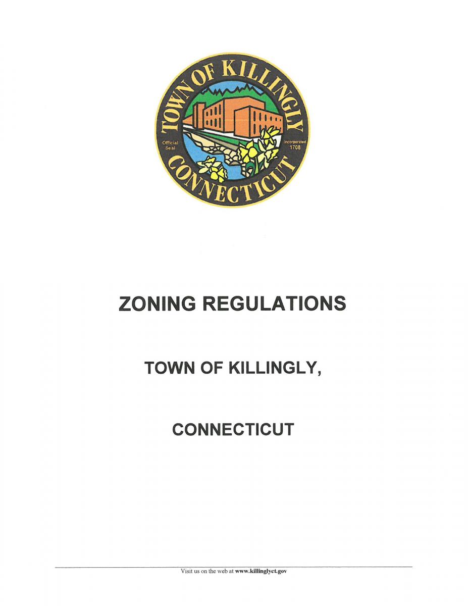 Killingly Town Zoning Regulations Town of Killingly CT