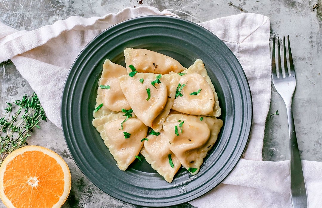 Lobster Ravioli With Orange Butter White Wine Sauce Killing Thyme