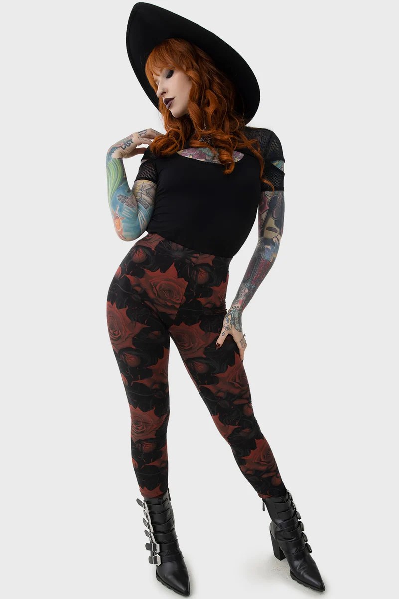 Blood Rose Leggings Killstar