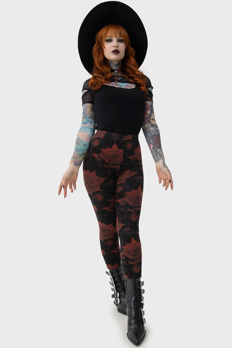 Blood Rose Leggings Killstar