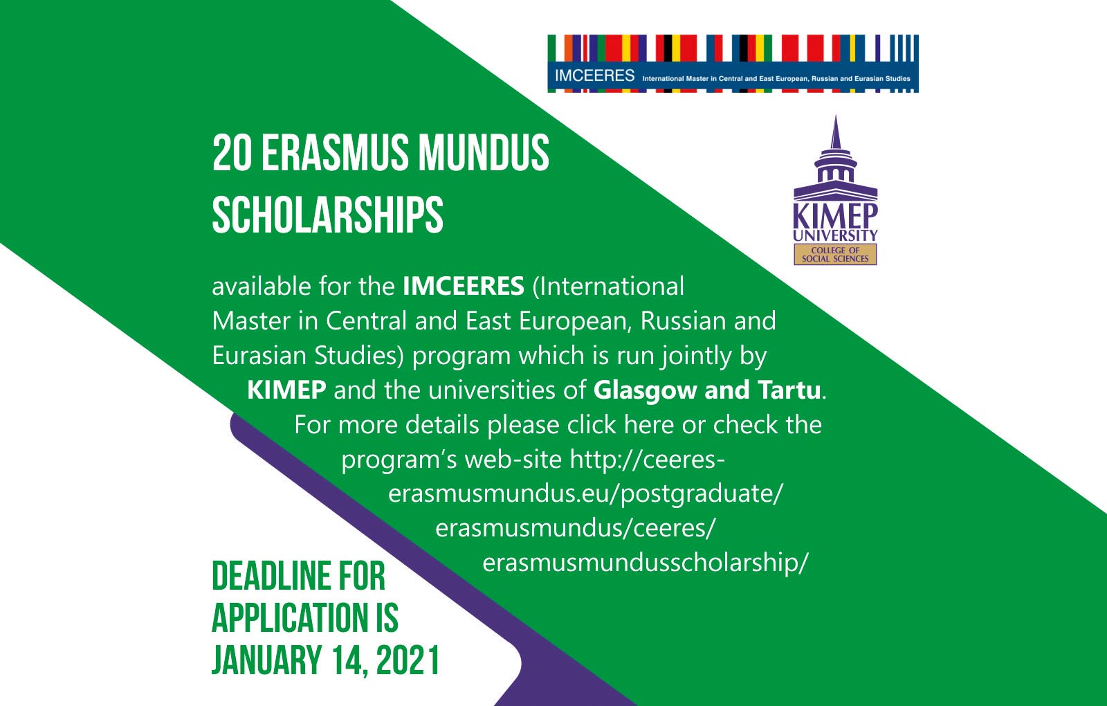 » Erasmus Mundus Scholarships for International Master’s degree