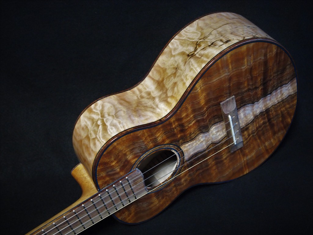 Quilt and Curl Super Tenor Ukulele Kimo Ukulele