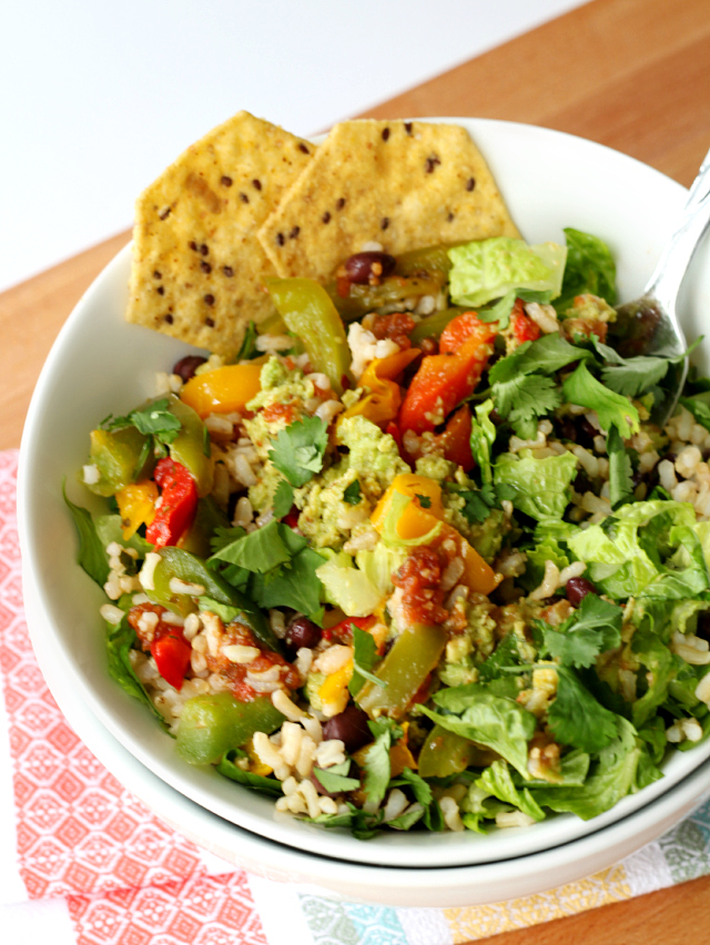 Vegan Brown Rice Burrito Salad Bowl Kim's Cravings