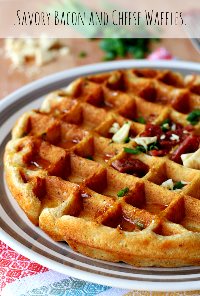 Savory Bacon and Cheese Waffles Kim's Cravings