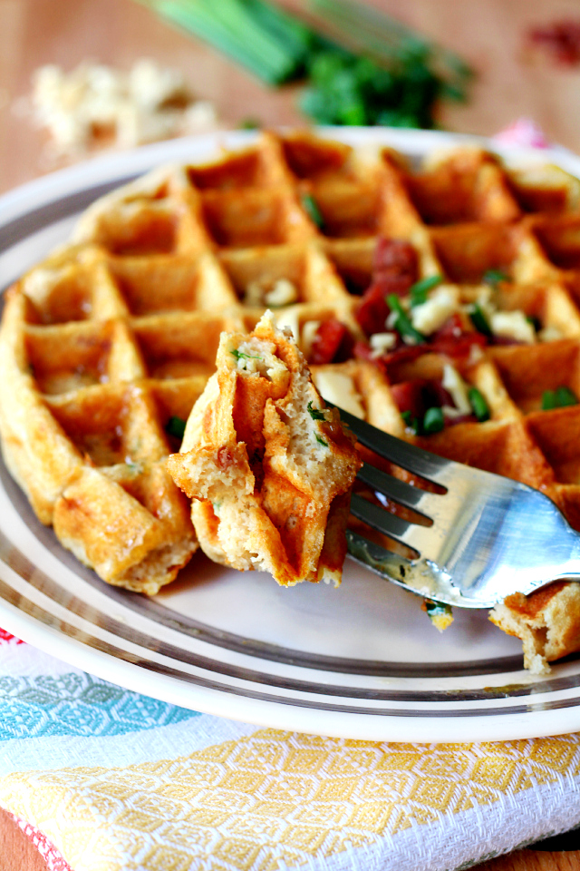 Savory Bacon and Cheese Waffles Kim's Cravings