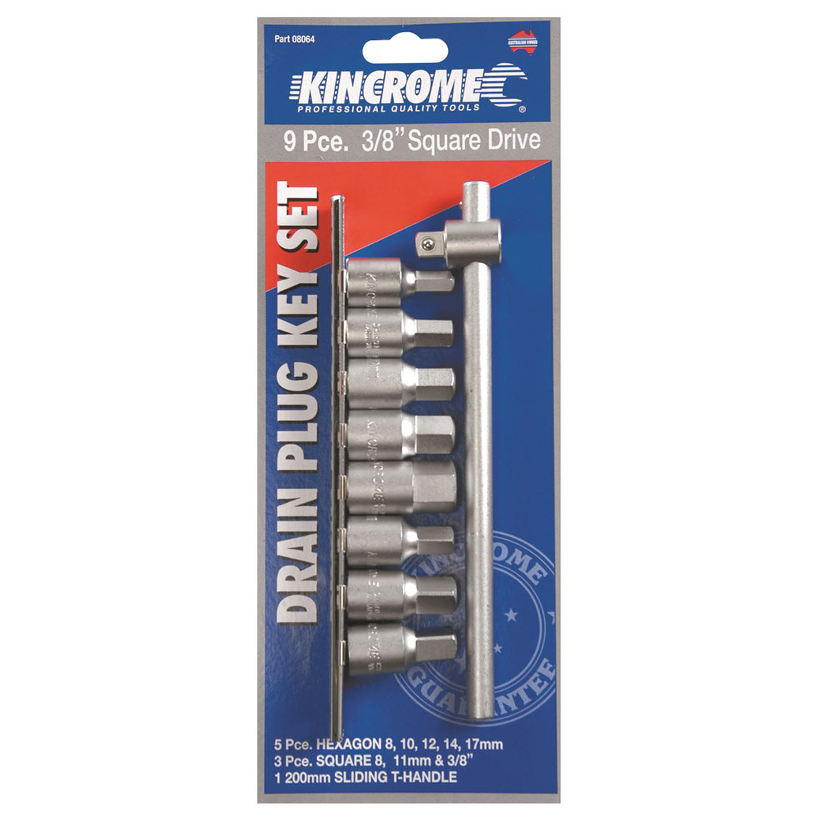Drain Plug Key Set 9 Piece 3/8" Drive Kincrome Tools Kincrome