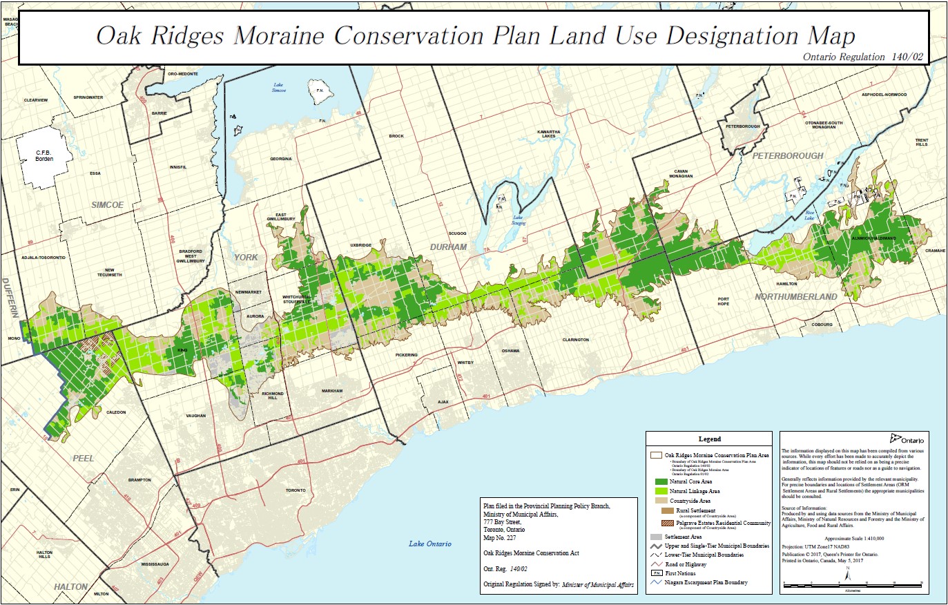 Oak Ridges Moraine Map Location Township Of King