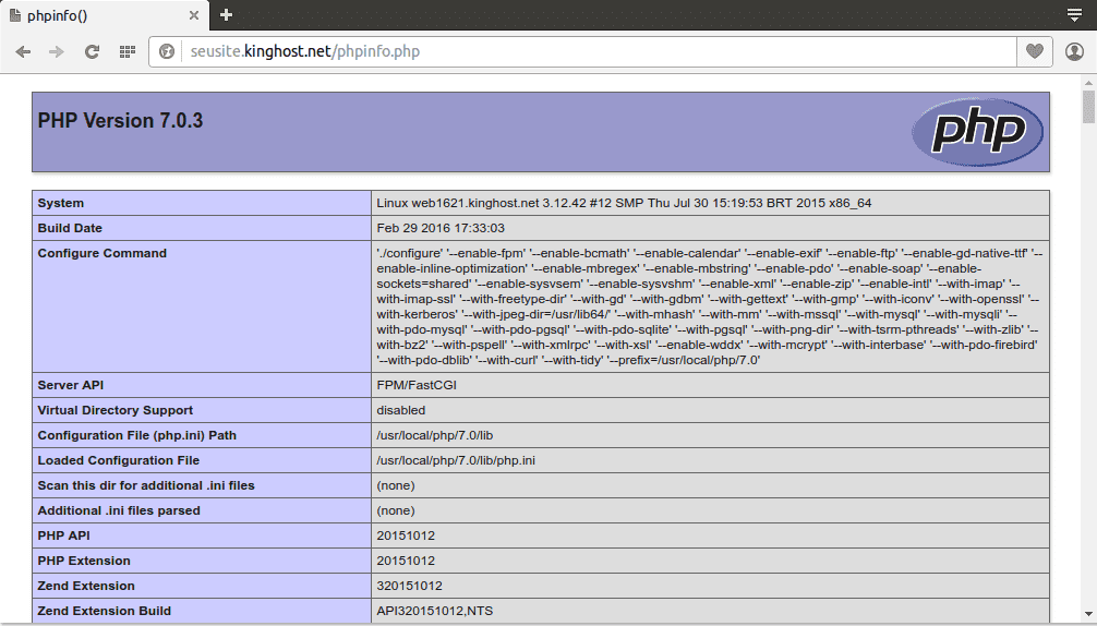 Como verificar a versão de PHP do meu site KingHost