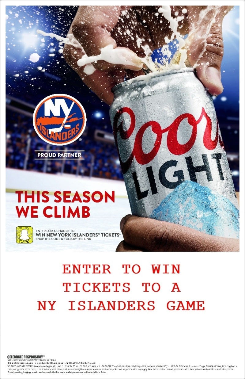 Win Tickets to a New York Islanders Game from Coors Light