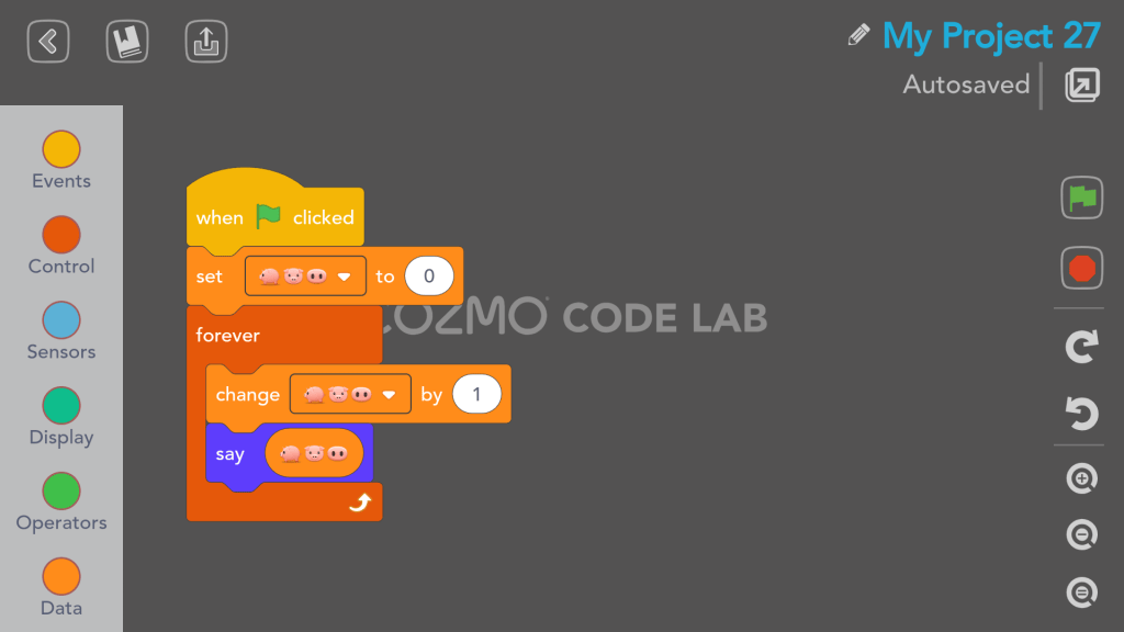 Cozmo Code Lab Emoji Variables Kinvert