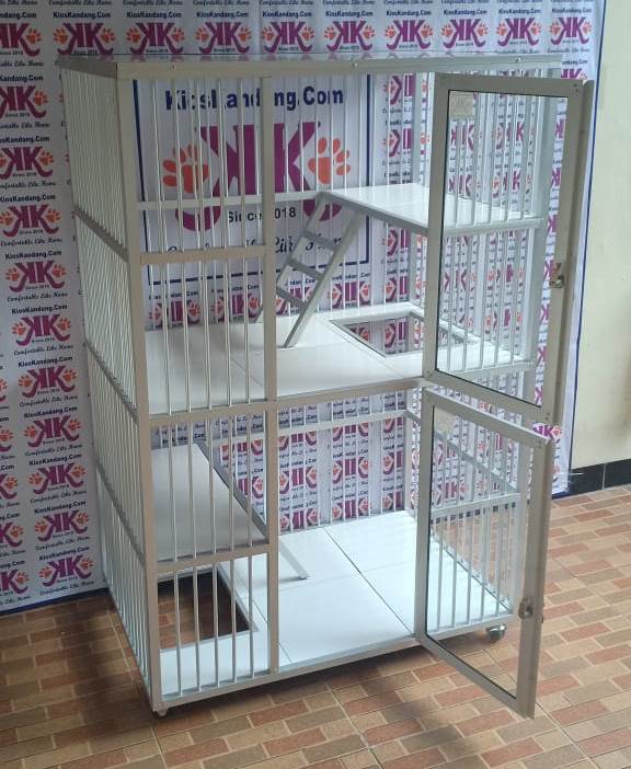 Kandang Kucing Alumunium Tipe KKC-02L (Silver) – KiosKandang.Com