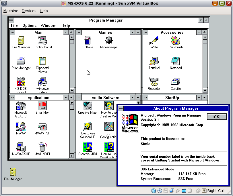 MSDOS and Windows 3.1