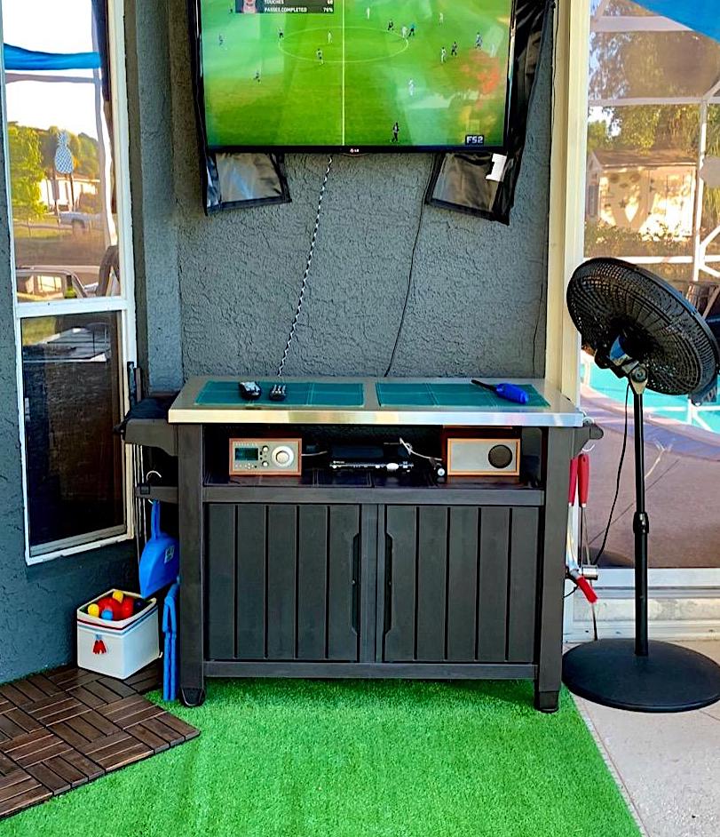 Keter Unity Outdoor Kitchen Table Storage Bar Cart REAL DECORS