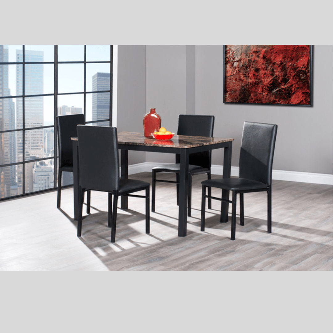 5Piece Pack Set with Leather Chairs Brampton Appliances