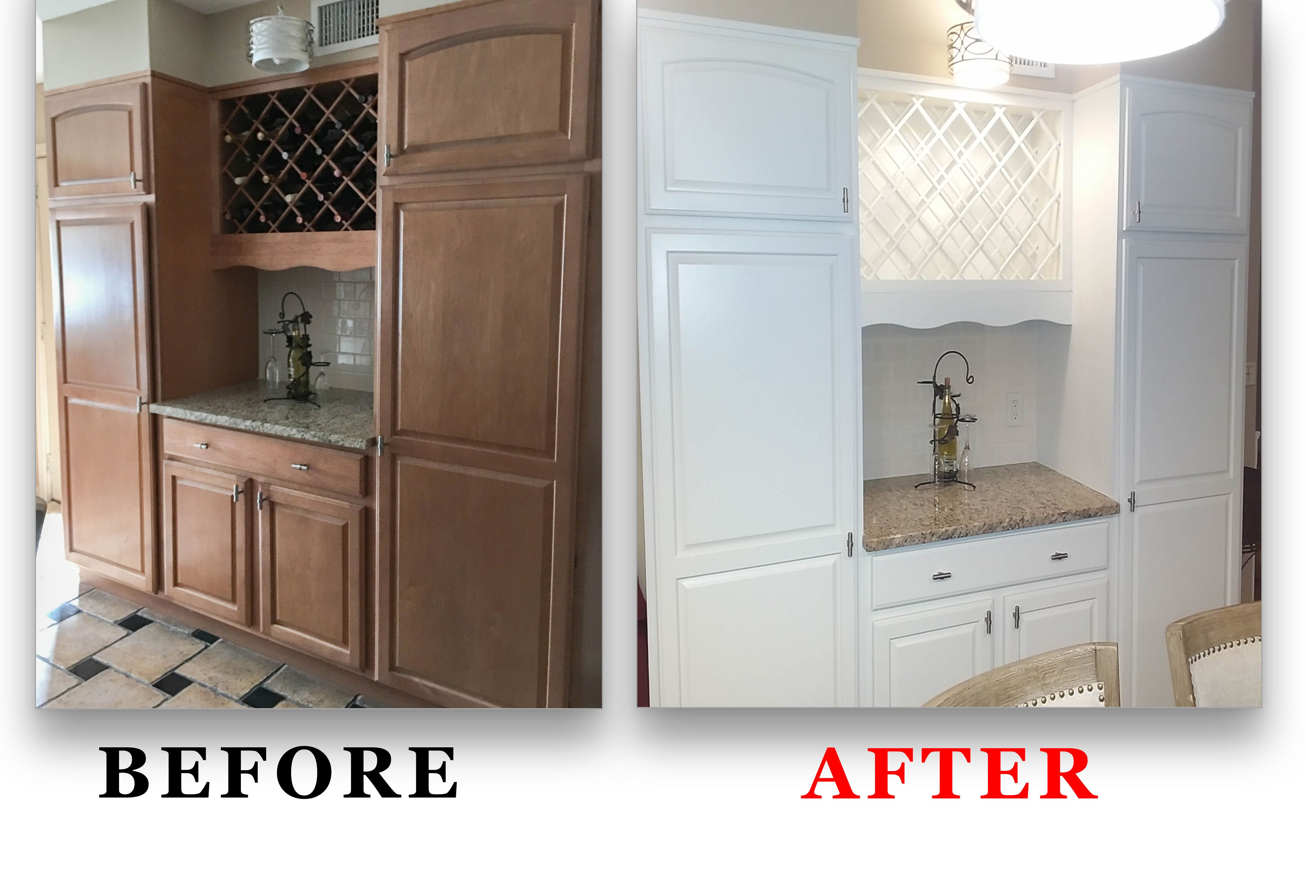 Spray Painting Kitchen Cabinets Before And After Kitchen Painting Before And After kitchen Refinishing