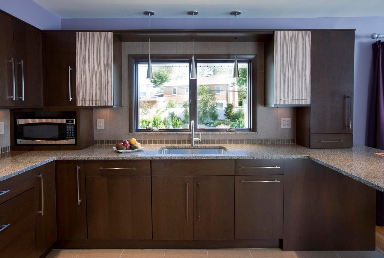 Exotic Zebra Wood Kitchen Wooden Syosset, Long Island