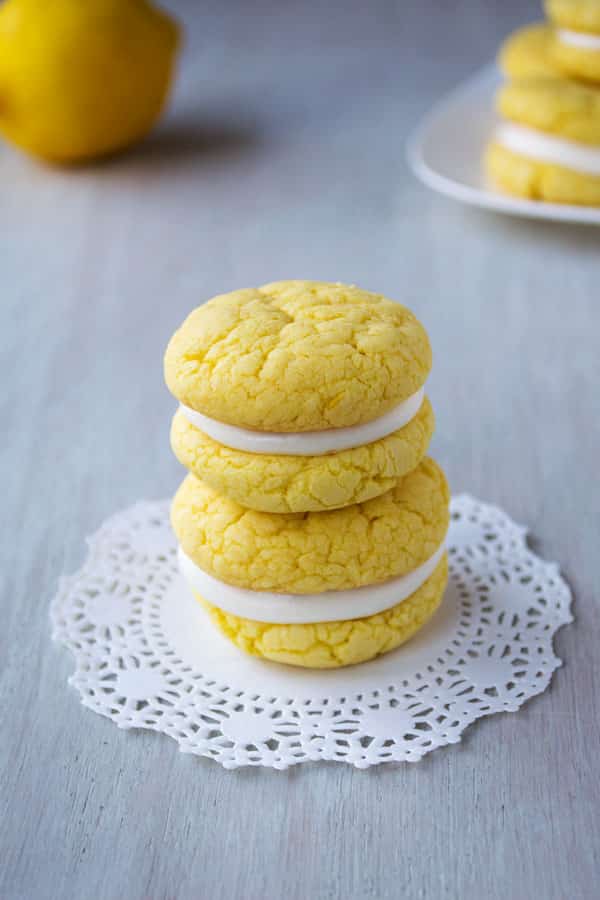 Lemon Sandwich Cookies with Cream Cheese Frosting Kitchen Gidget