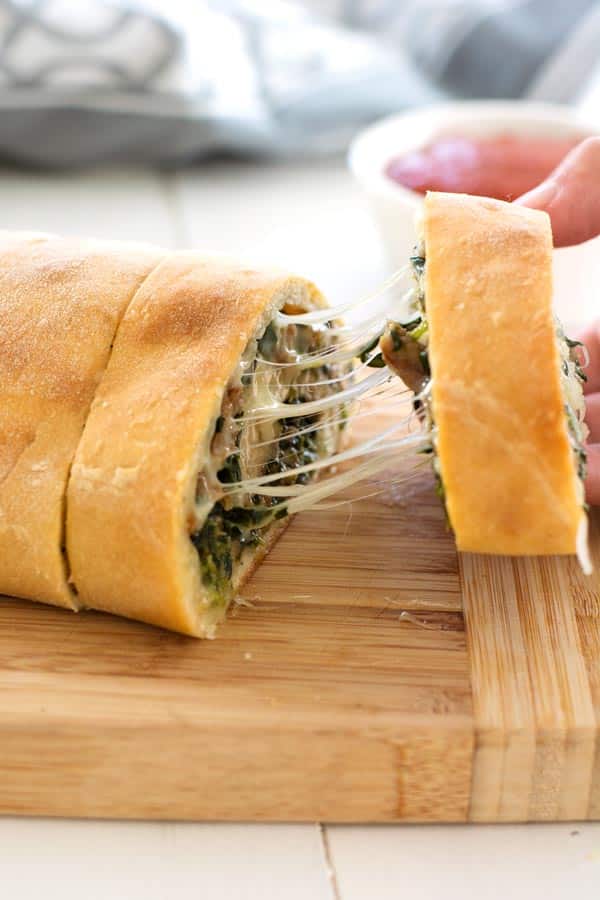 Sausage Bread with cheese and spinach! Kitchen Gidget