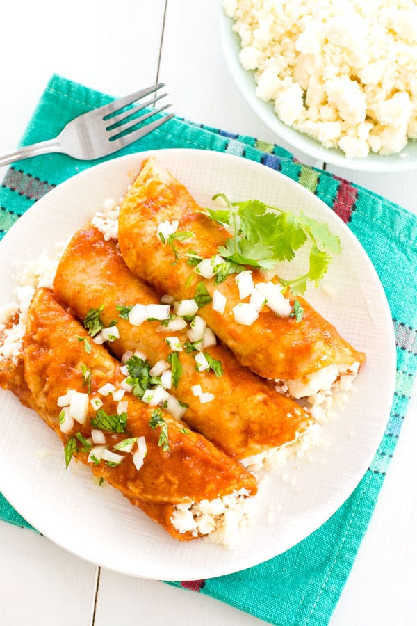 Queso Fresco Enchiladas (the EASIEST cheese enchiladas!)