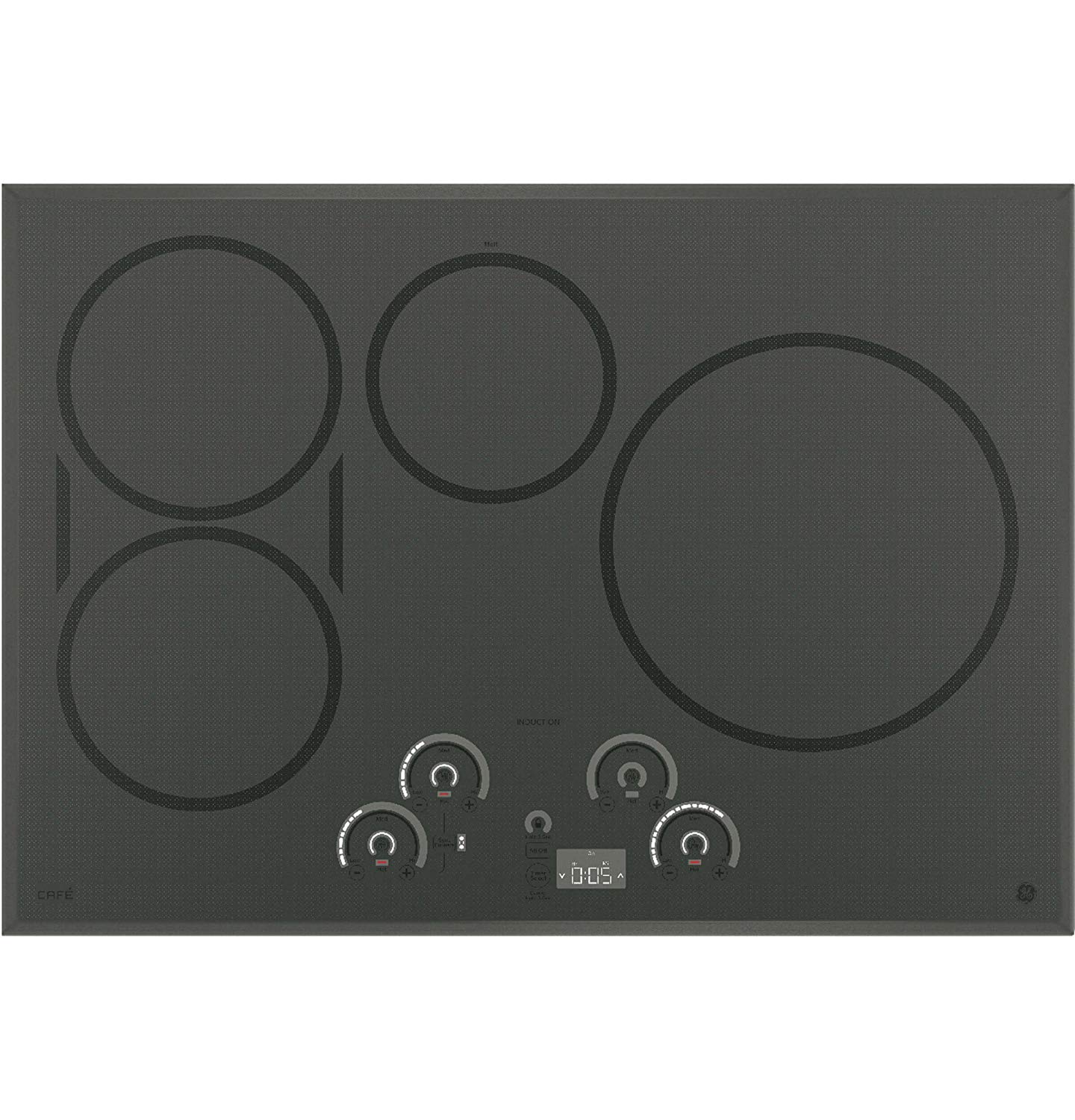GE Cafe 30" Builtin Induction Cooktop Flagstone Gray CHP9530SJSS