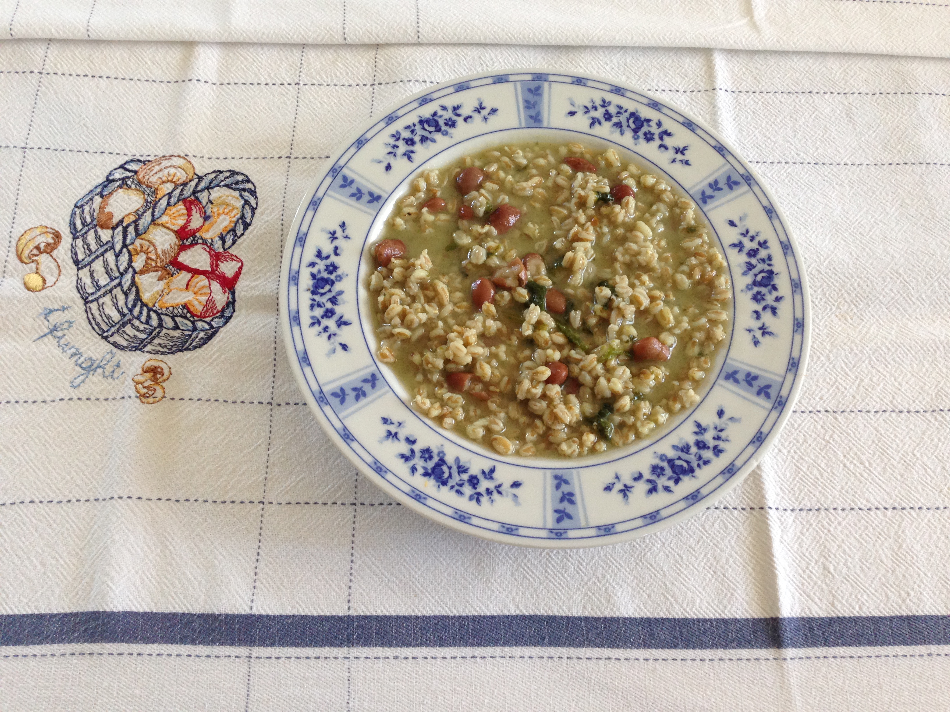 Pearl Barley soup with Barlotti beans and Spinach Kitchen Paradiso