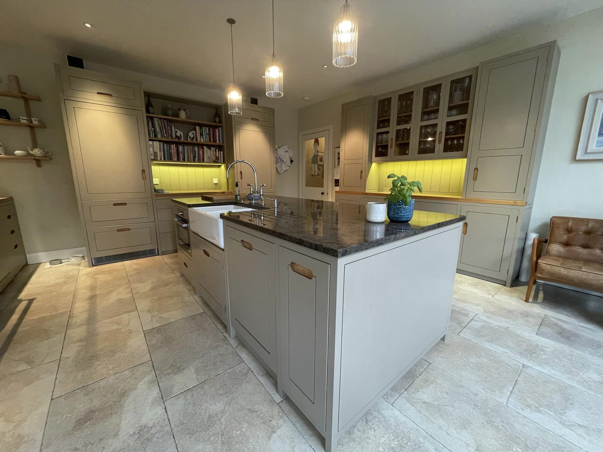 Hand painted funiture and a painting a bespoke kitchen Ian Merriman