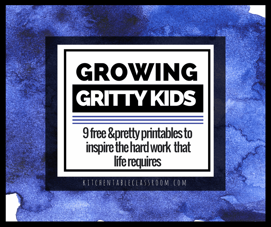 Growing Kids with GritPretty Printable Quotes about Grit and a Book